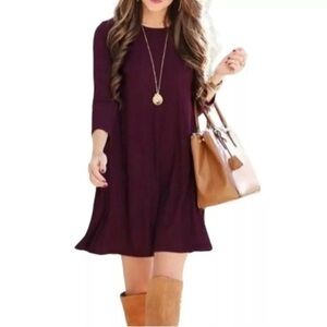 ATM Anthony Thomas Melillo Cotton Knit Dress Burgundy size medium